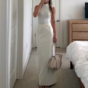 NWT Meshki Angelie Suiting Maxi Skirt – Ivory